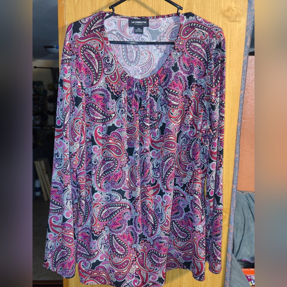 Liz Claiborne women's Paisley print blouse